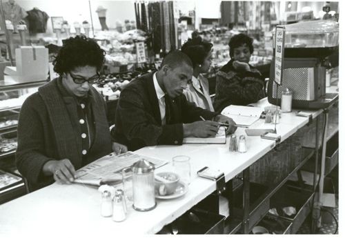 Students sit-in at the Woolworths in Cameron Village, February 1960.

http://www.newraleigh.com/articles/archive/Black-history-month-the-woolworths-sit-ins/