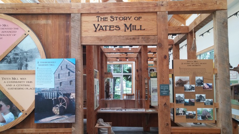 The entrance to the mill's museum, with the mill visible in the background.