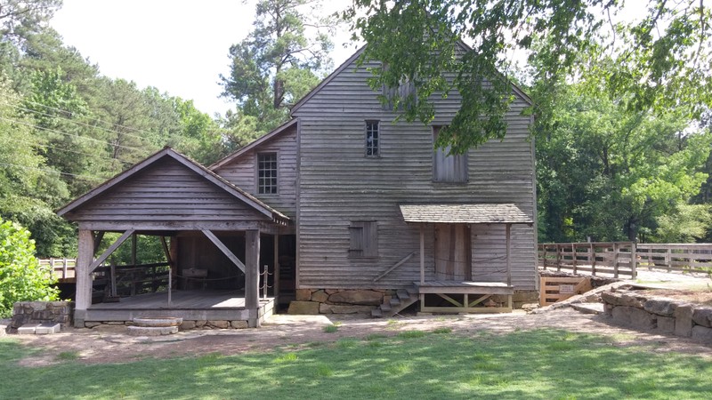 The entrance to the mill and outdoor work area.