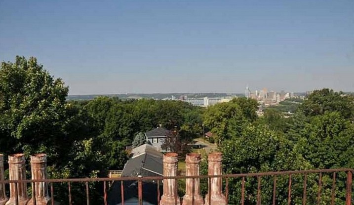 Here is a view of the city of Cincinnati from the James Taylor Mansion.