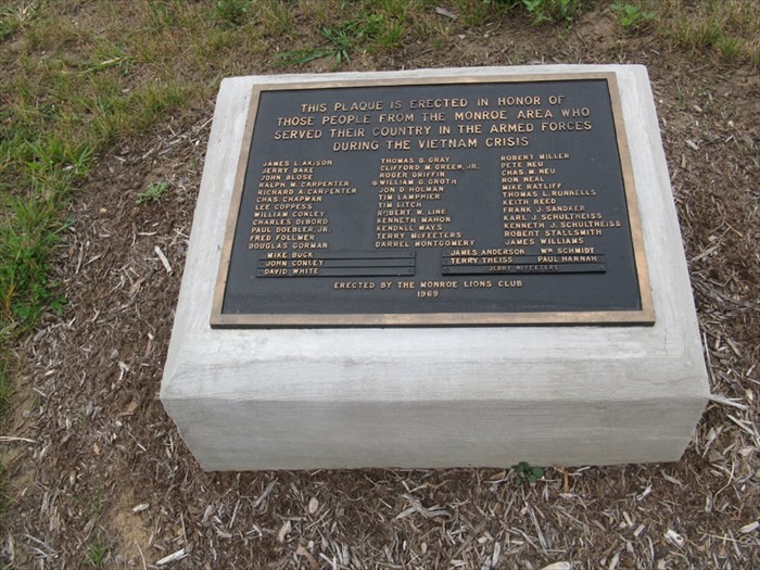 Here is a monument dedicated to the veterans in the area. All of the names of the local veterans who served are inscribed in the stone.