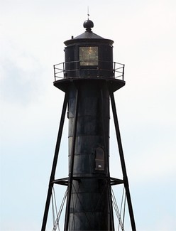 Closeup view of the light