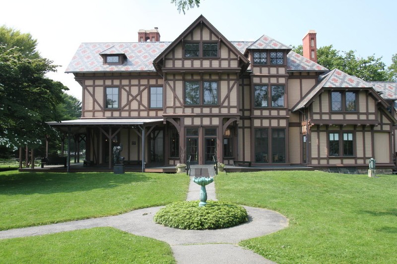 The landscaped grounds and Griswold House as seen from the rear.