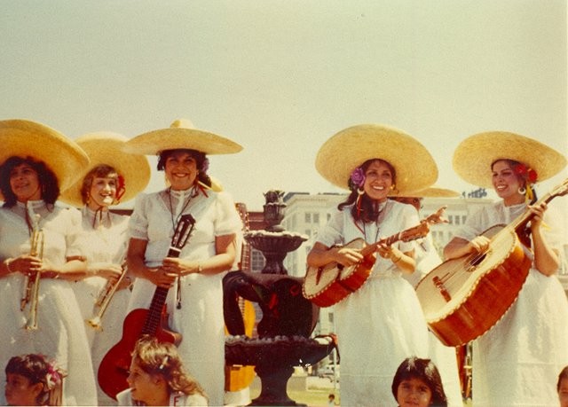 Members of Mariachi Estrella de Topeka included (from left) Dolores Carmona, Linda Scurlock, Dolores Galvan, Connie Alcala and Rachel Galvan Sangalang.