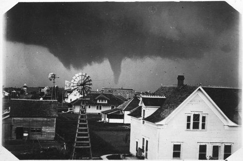 View of the tornado developing