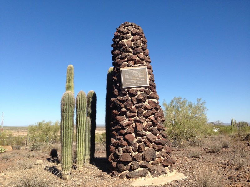 Monument to the Union dead of Picacho Pass erected in 1929