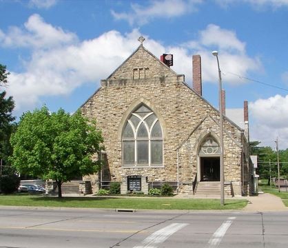 St. John AME Church in Topeka, showcasing Gothic Revival-style architectural influences 