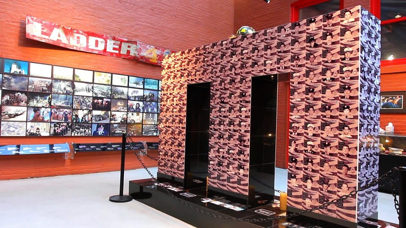 The museum's 9/11 Memorial Room contains the first permanent memorial to the 343 firefighters who lost their lives during the September 11, 2001 terrorist attacks. Image obtained from YouTube. 