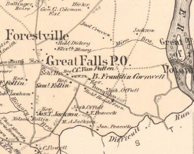 B. Franklin Cornwell home/ Cornwell Farm on 1878 map (Hopkins Atlas)