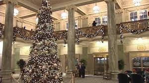 Main lobby at Christmas