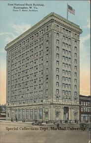 Postcard of the First National Bank, circa 1920