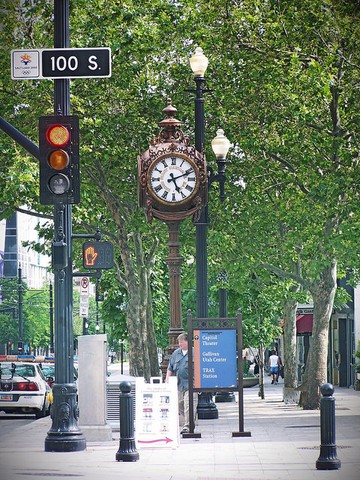 Old Clock at Zion's First National Bank as it looks today