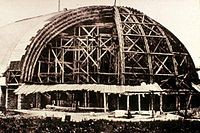 The tabernacle under construction circa 1866