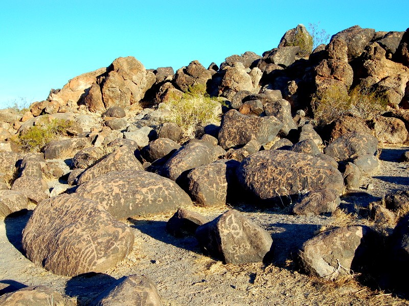 Eastern outcropping of painted rocks