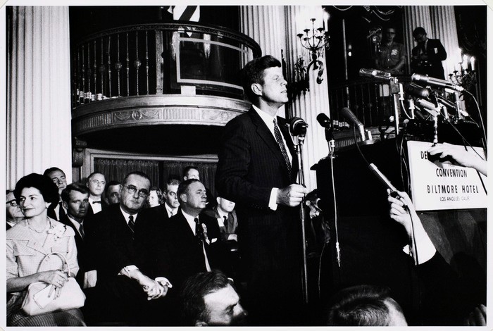 black and white, man, standing, microphone, pillar, 