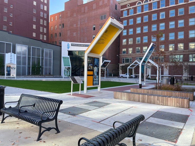 View of renovated park from Douglas Ave.