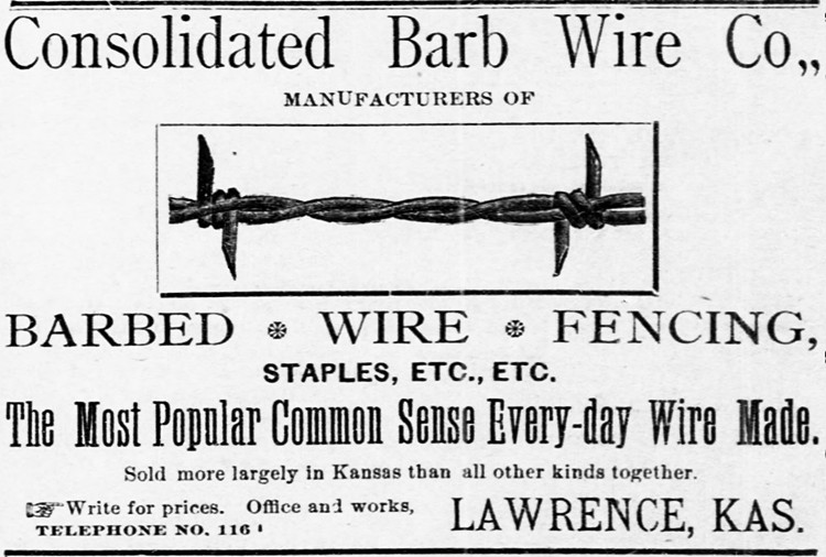 Consolidated Barbed Wire Company advertisement