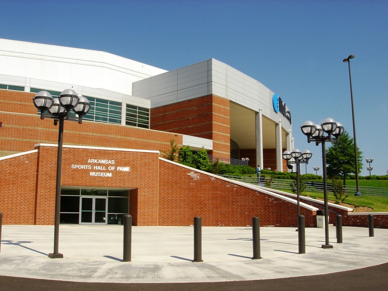 The Arkansas Sports Hall of Fame is located on the west side of the Verizon Arena in North Arkansas