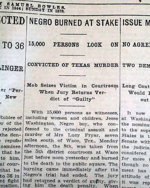 Newspaper describing the lynching