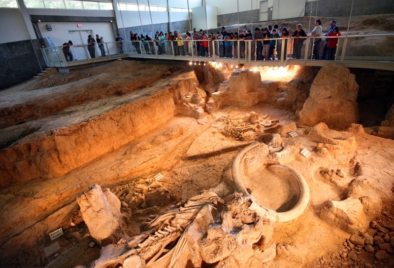 Visitors tour the Dig Center.