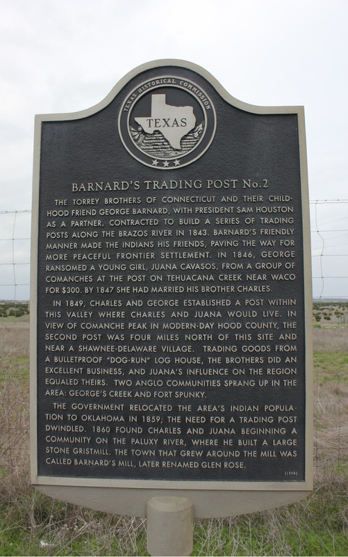 Barnard's Trading Post Marker