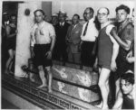 Houdini and the coffin at the Shelton's pool