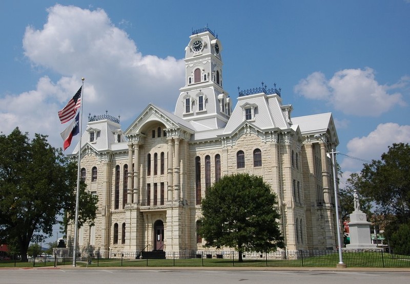 This stately courthouse was built in 1890 and designed by Waco architect W. C. Dodson.