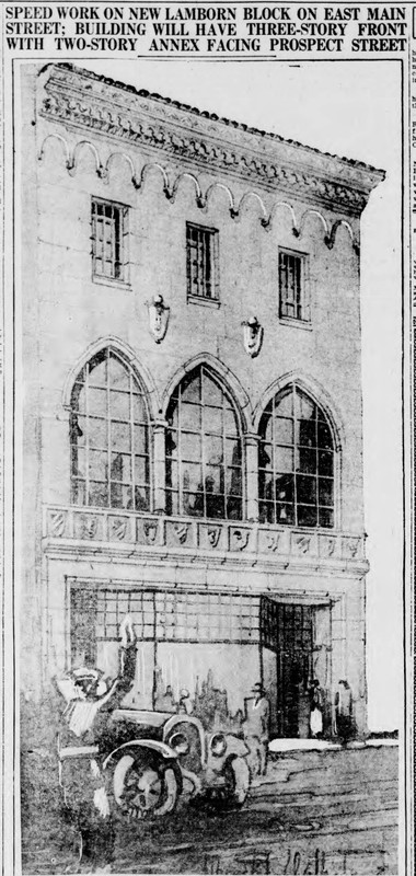 Architect's rendering of the proposed Lamborn Building, 1924