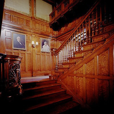 Grand staircase in mansion