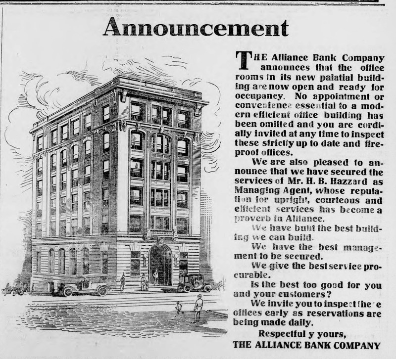 The Alliance Bank Building in 1914