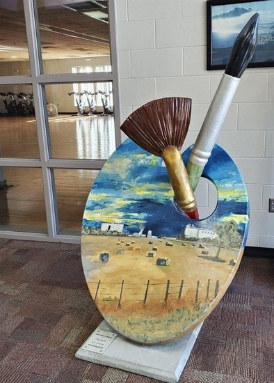Painted by Trey Botts Located in the lobby of the Cozad Wellness Center Trey Botts is the art teacher at Cozad High School and holds a degree in Art Education from UNK. He was exposed to art at an early age by his uncle, who was also an art teacher. Trey participated in many scholastic art competitions during his early academic career, including representing Kansas at a national art show in New York. He was also President of the Art Club while in attendance at Garden City Community College. After graduating from college, Trey took a teaching job in his hometown of Garden City, KS. Five years ago he and his wife, Jessica, packed up and moved to Cozad where Trey became the middle school art instructor before switching over to teach art at the high school.