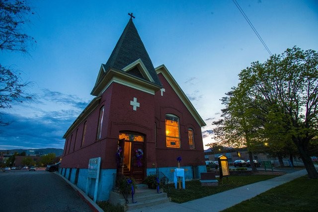 Church at dusk