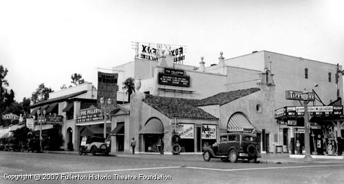 A view of the theater in 1934 courtesy of the Fox Fullerton Historic Theater Foundation.