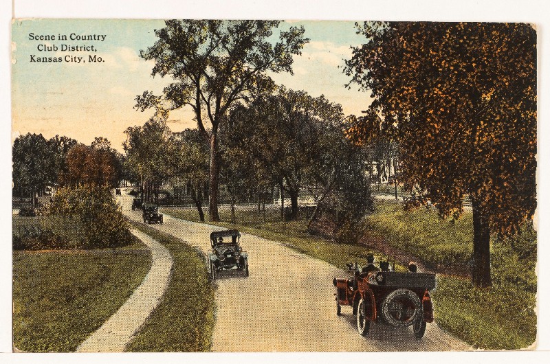 Postcard of Brookside Boulevard in the Country Club District