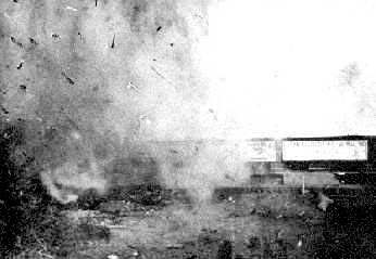 The explosion as the trains collided