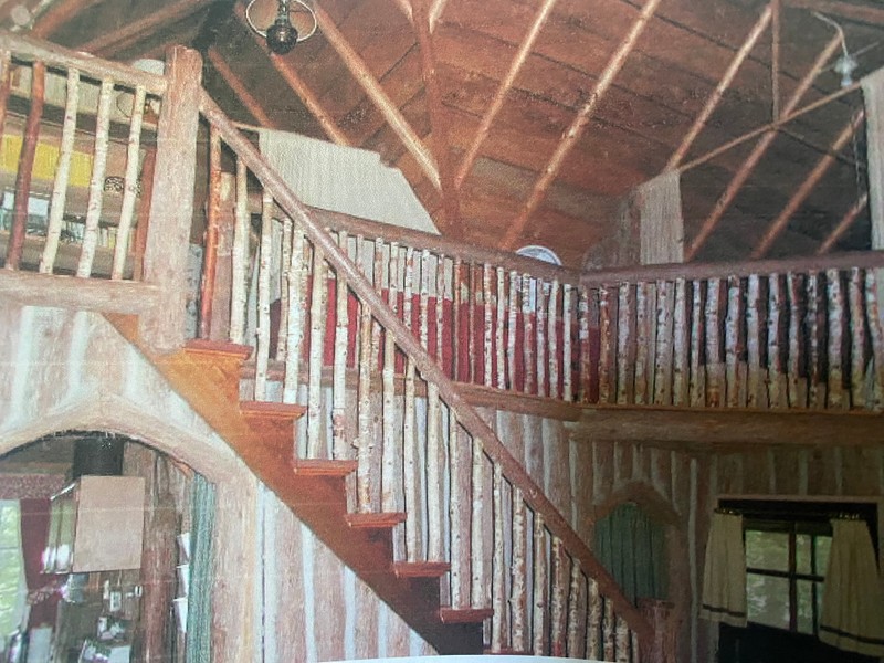 Interior of Vertical Log Cabin