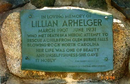 Plaque at the Lillian Arhelger Memorial