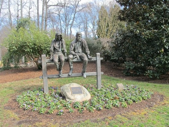 "On the Fence" Sculpture at Tanger Family Bicentennial Garden.