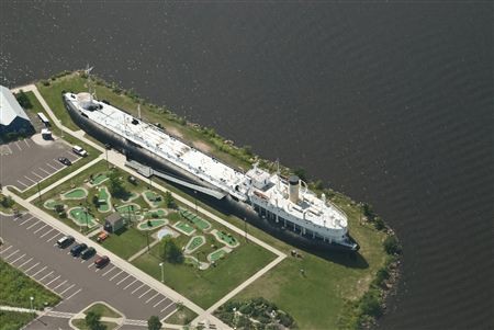 Aerial view of the ship