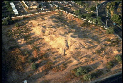 Aerial view of ruins