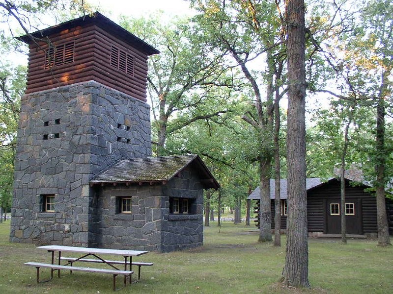 The water tower, one of the WPA's building in the park.