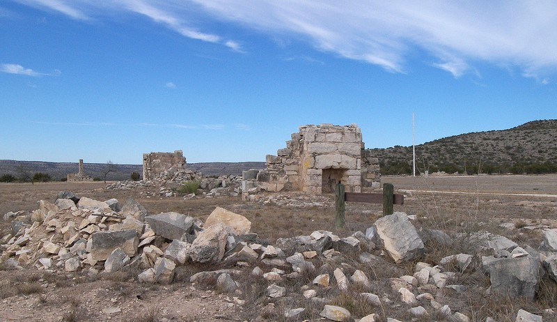 Image of the ruins of what was once an active military base named Fort Lancaster.