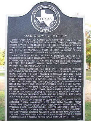 This historical marker describes the history of the cemetery.