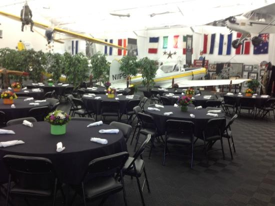 Museum set-up for an upcoming luncheon 