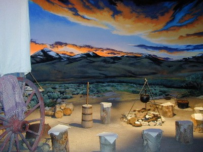 The Center's "Travelin' West" Interperative Exhibit include authentic indoor sets and reenactors-an experience that allows visitors to feel as though they are crossing the Plains in the 1850s. 