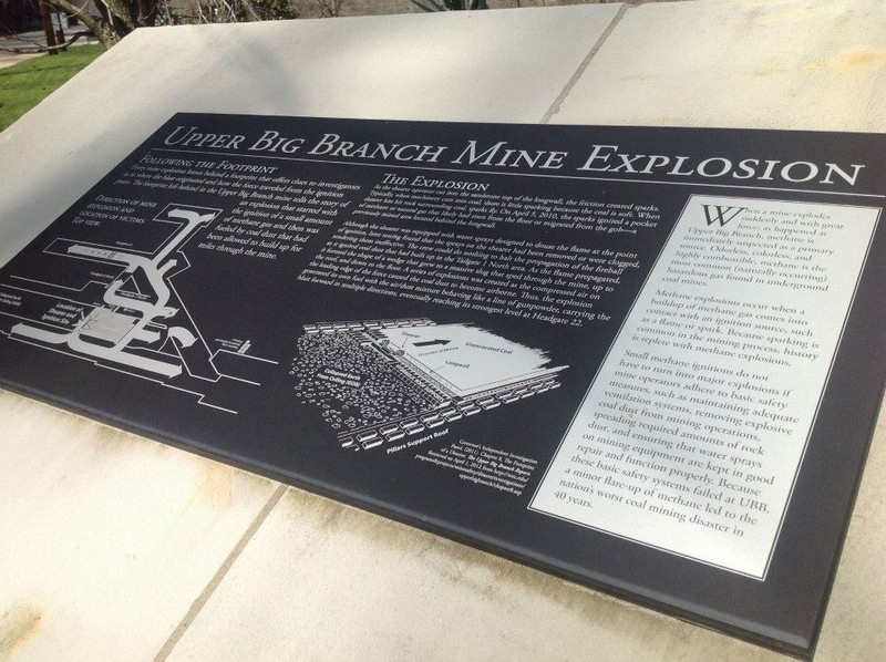 Interpretive sign- diagram of the explosion at UBB