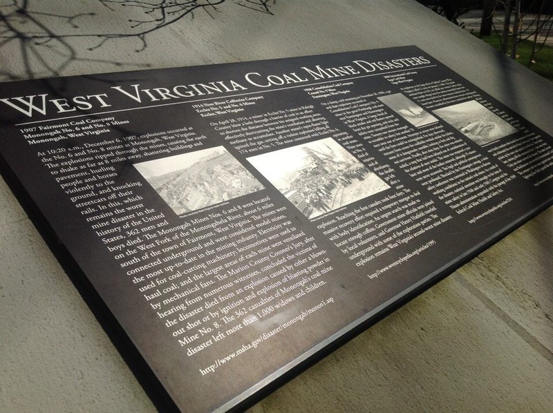 Interpretive sign- Historical WV coal mine disasters 