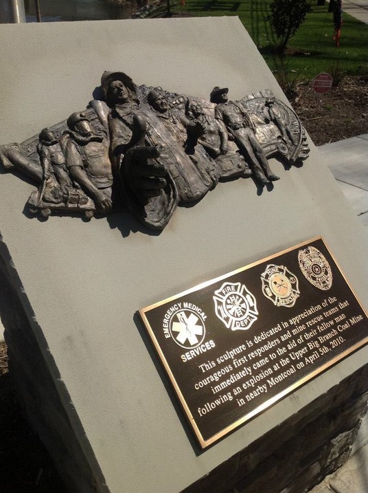 First Responders Monument and dedication plaque