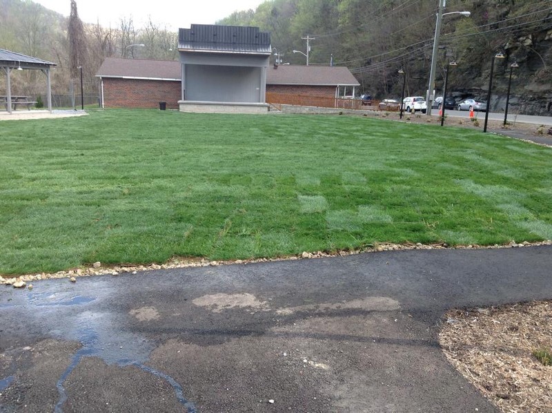 Green space sod installation