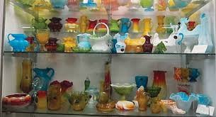 Glassware on display.